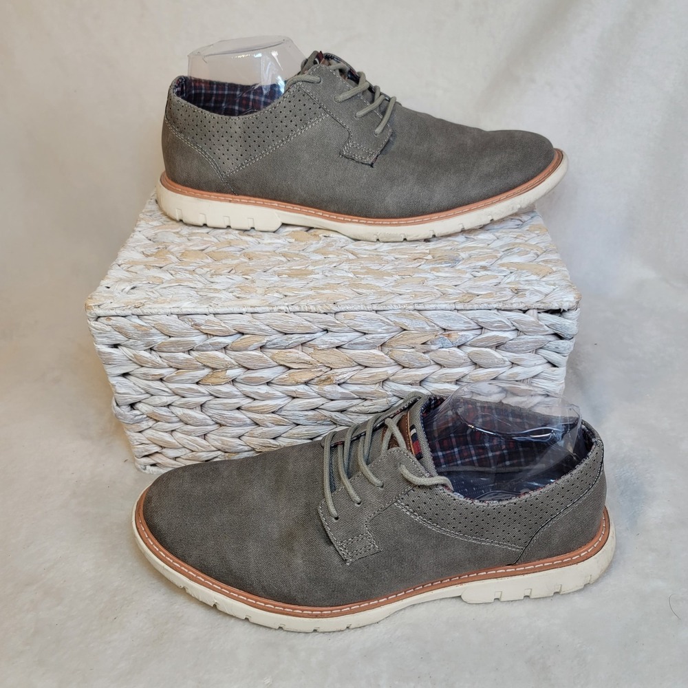 Ben Sherman Kirk Derby Gray Oxford Dress Shoes Vegan Mens 9 Smart Office Casual